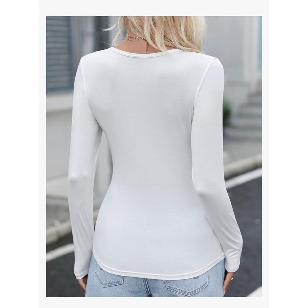 3 Pack Women's Crewneck Long Sleeve Shirts Slim Crew Neck Slim Size medium - Thumbnail 4