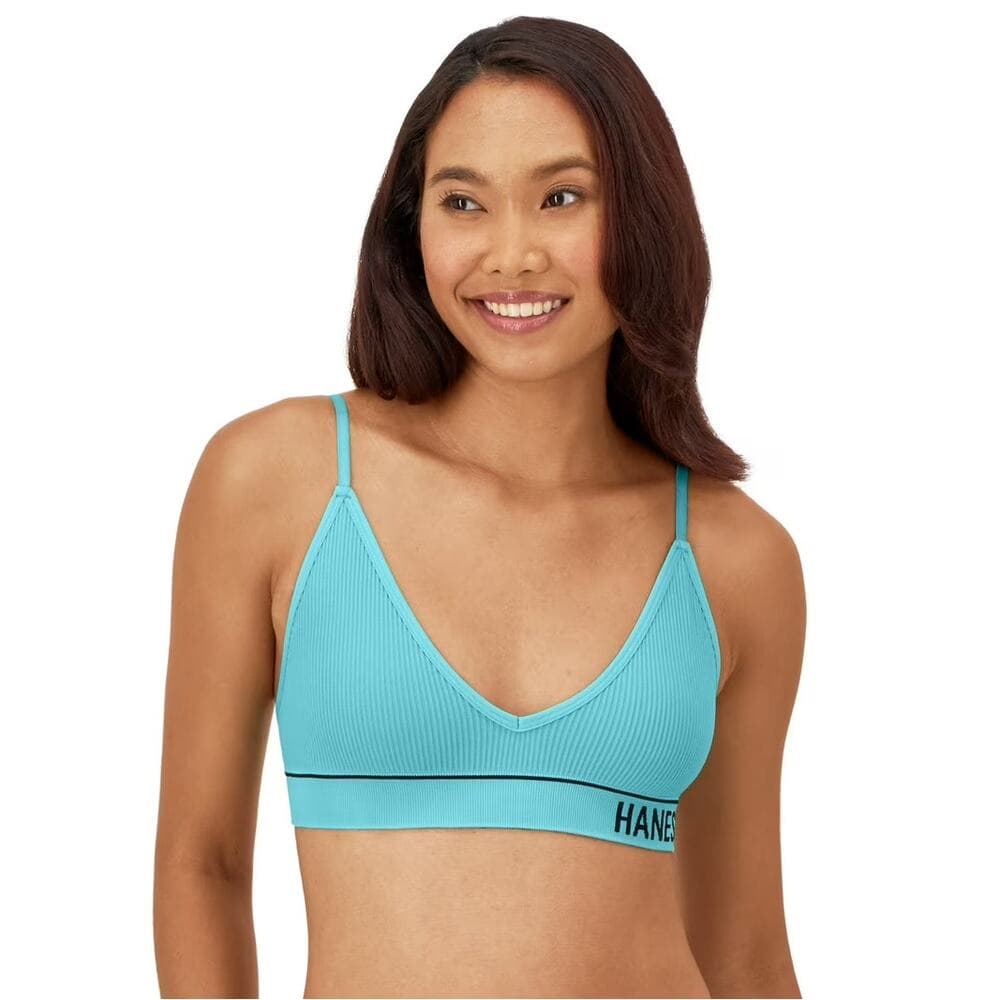 Hanes Originals Women's Rib Triangle Bra Size Large - Thumbnail 6