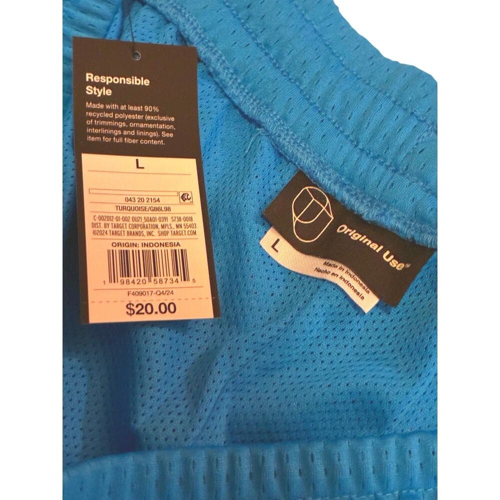 Turquoise Men’s Basketball Ball Shorts Size Large