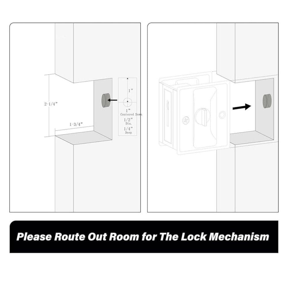 Privacy Sliding Door Lock with Pull - Replace Old Or Damaged Pocket Locks - Thumbnail 6