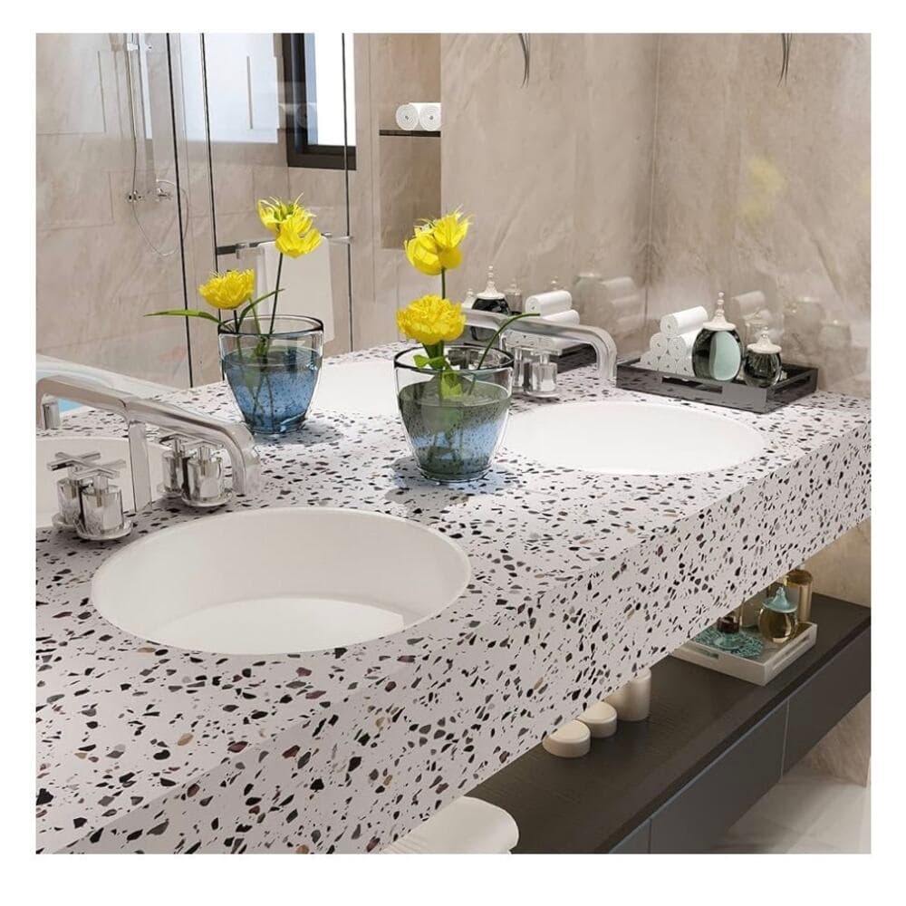 VEELIKE 15.7''x118'' Matte Terrazzo Contact Paper for Countertops Waterproof - Thumbnail 2