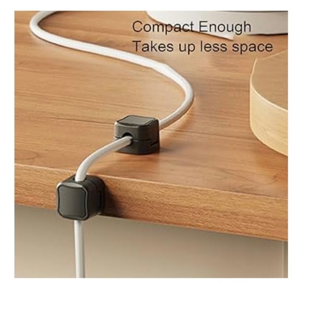 6 Pack Magnetic Cable Clips, Cord Holder Adhesive Cable Management Black - Thumbnail 5