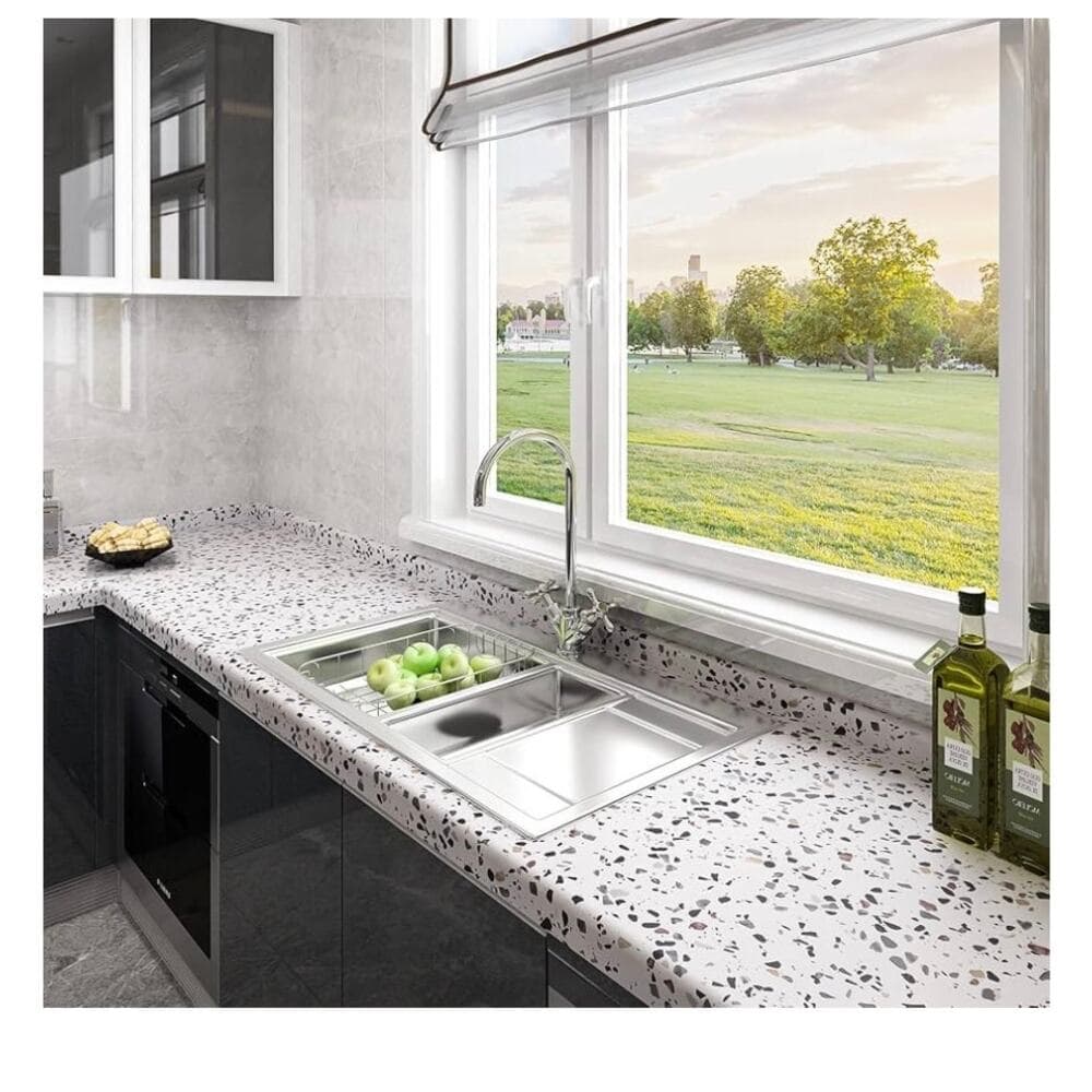 VEELIKE 15.7''x118'' Matte Terrazzo Contact Paper for Countertops Waterproof