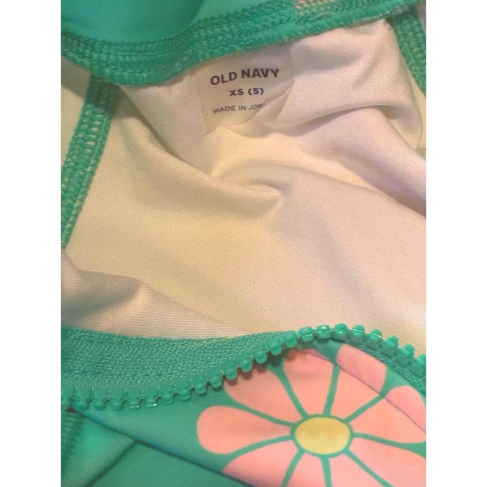 Old Navy Long-Sleeve Rashguard Swim One-Piece for Girls Size 5