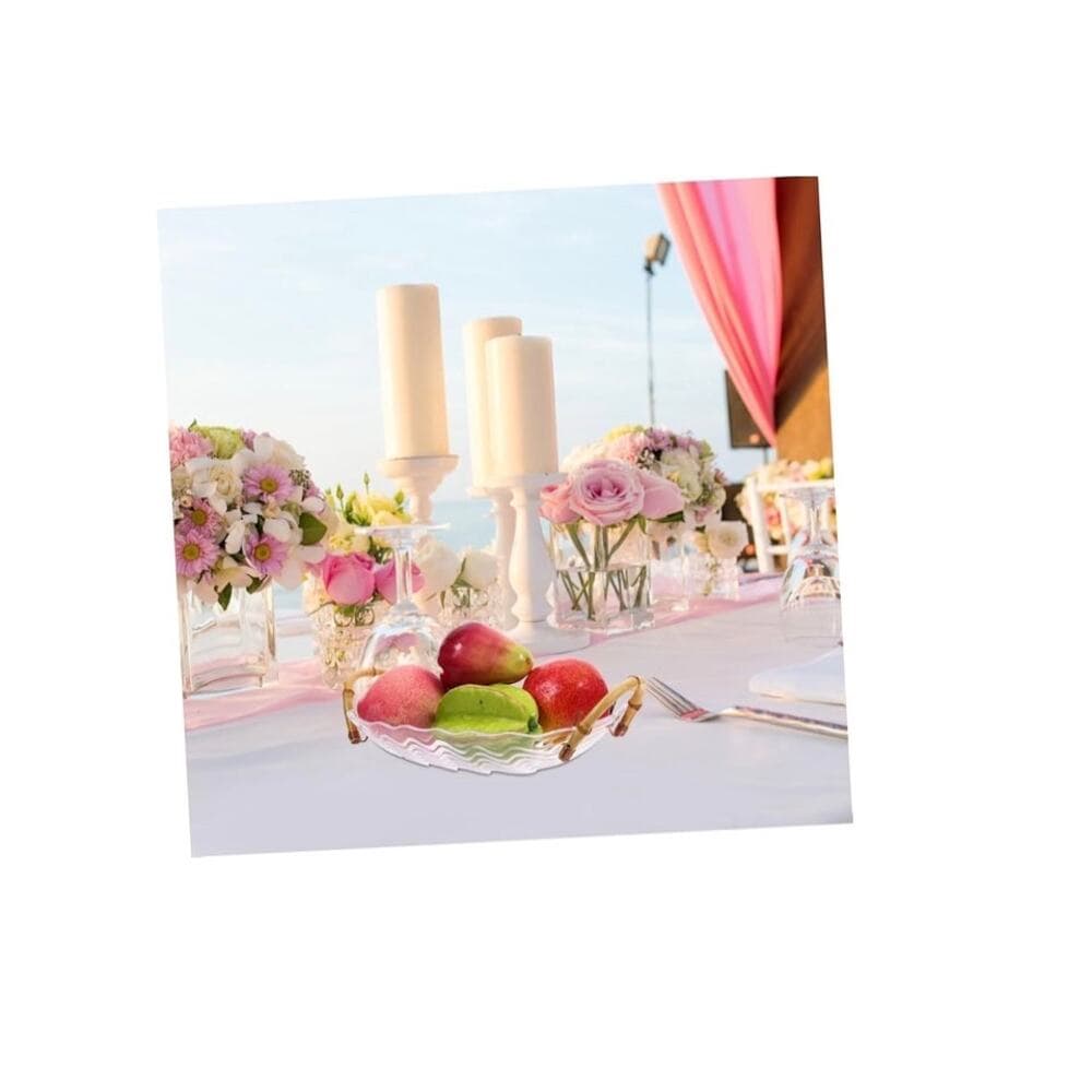 Decorative Fruit Plate Handles Elegant Storage Tray for Kitchen Counter - Thumbnail 6