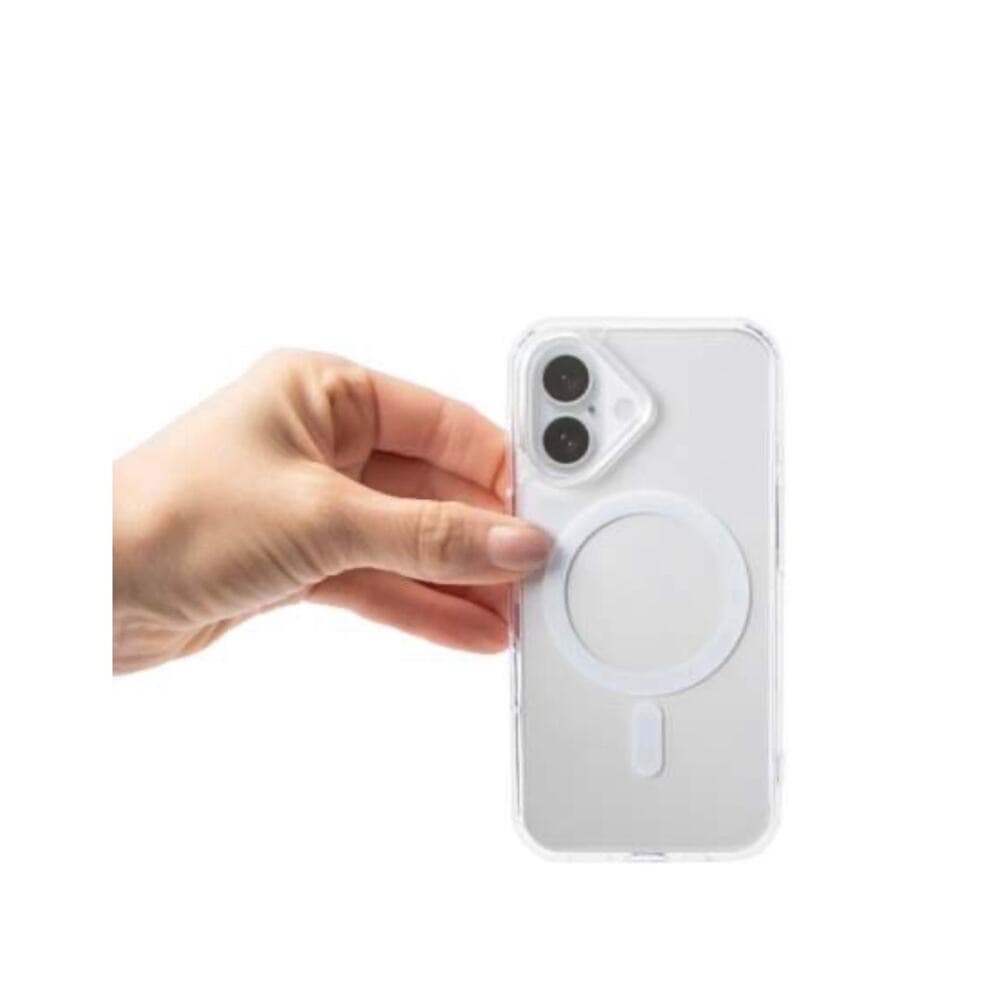 IPhone 16 Clear MagSafe Compatible Phone Case White & Sliver - Thumbnail 2