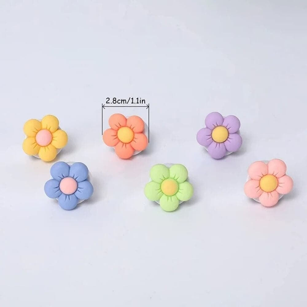 6 Pieces Flowers Car Air Vent Clips with Fragrance Pads Colorful Daisy - Thumbnail 6