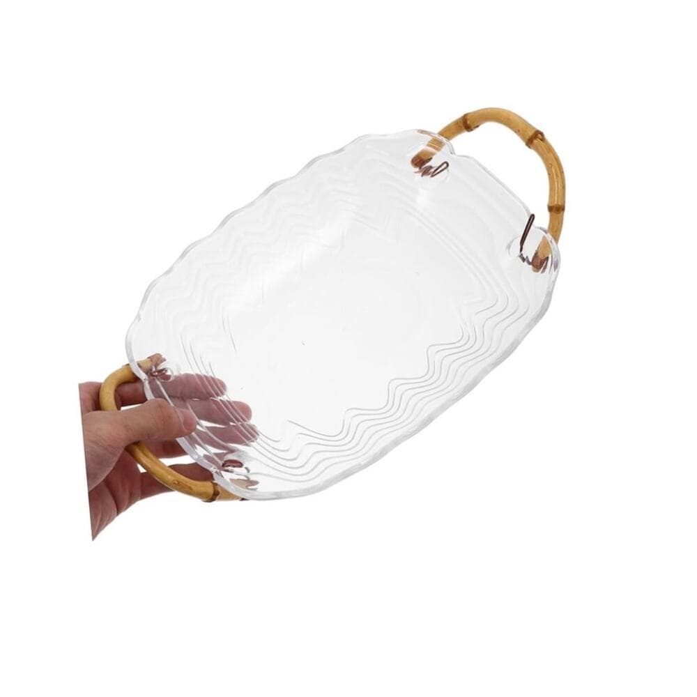 Decorative Fruit Plate Handles Elegant Storage Tray for Kitchen Counter - Thumbnail 2