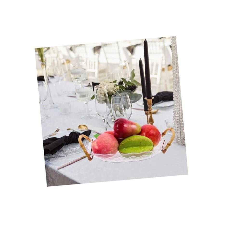 Decorative Fruit Plate Handles Elegant Storage Tray for Kitchen Counter - Thumbnail 3