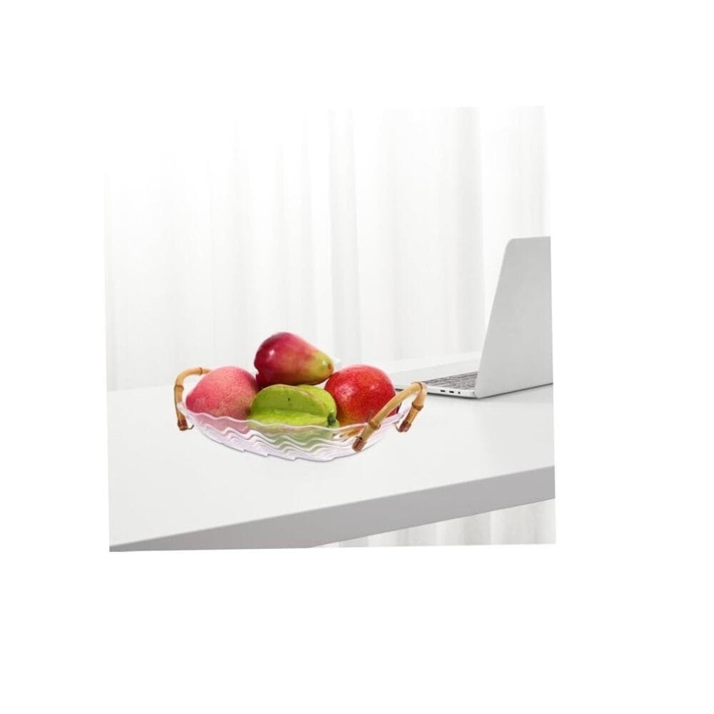 Decorative Fruit Plate Handles Elegant Storage Tray for Kitchen Counter - Thumbnail 4