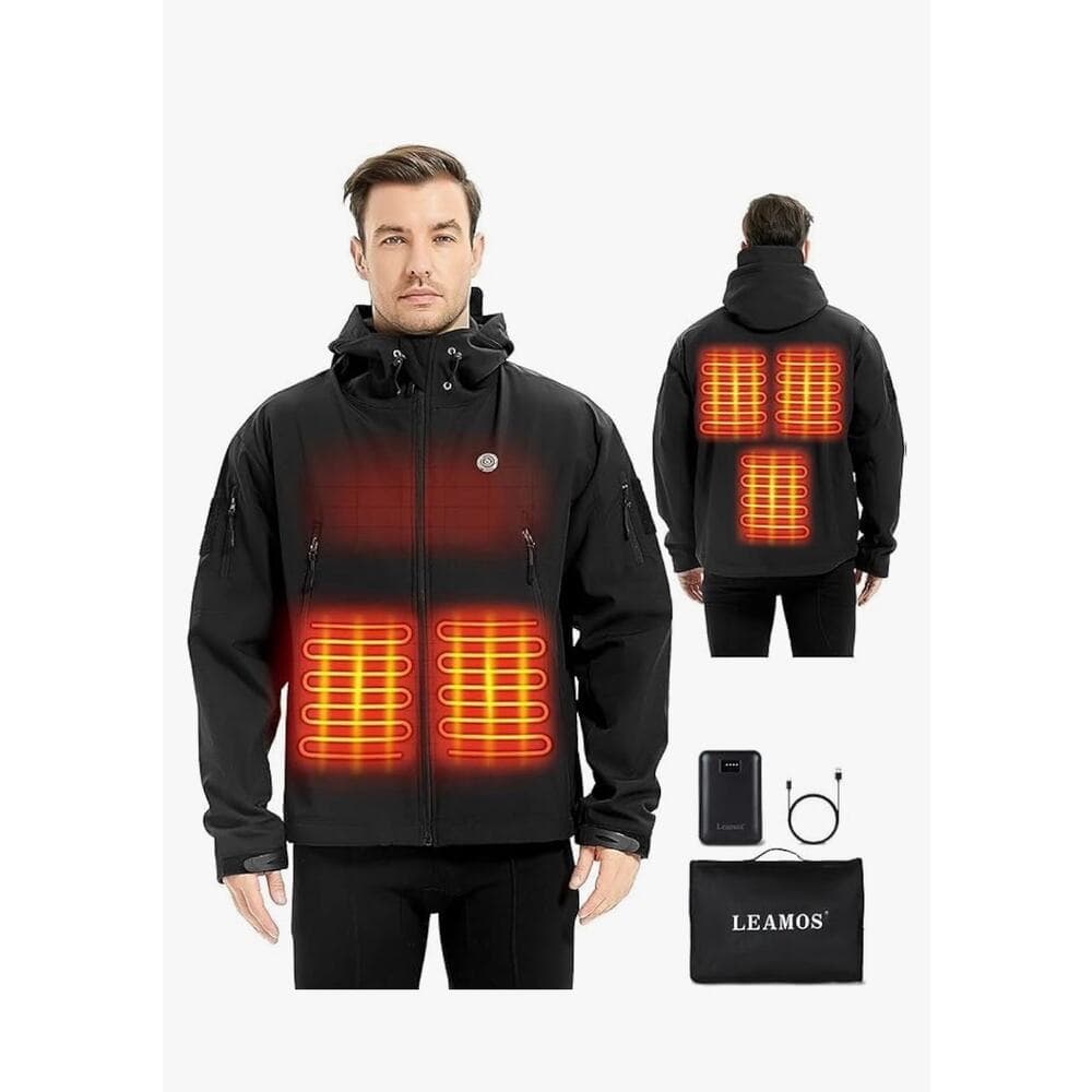Leamos Heated Jacket for Men with Battery Pack Size Medium