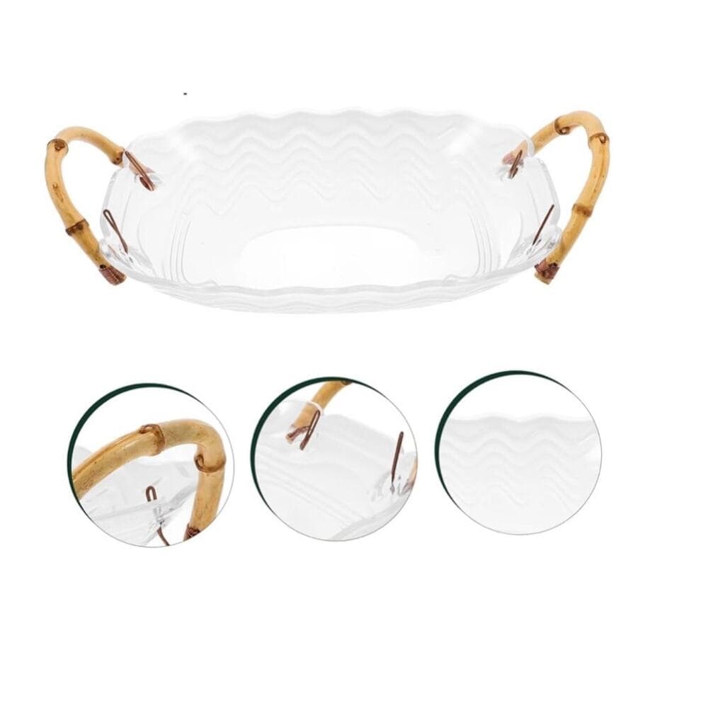 Decorative Fruit Plate Handles Elegant Storage Tray for Kitchen Counter - Thumbnail 7