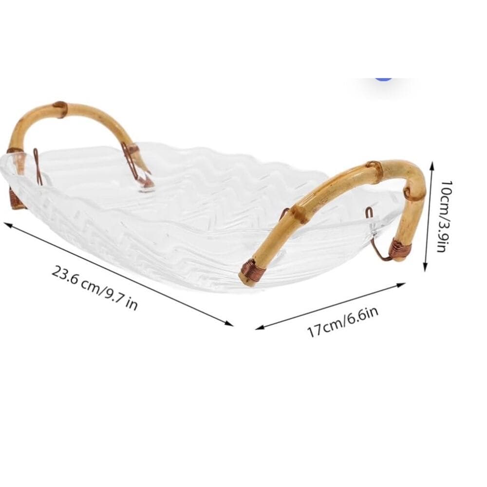 Decorative Fruit Plate Handles Elegant Storage Tray for Kitchen Counter