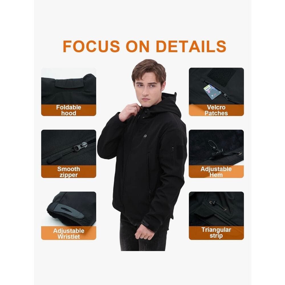 Leamos Heated Jacket for Men with Battery Pack Size Medium - Thumbnail 4