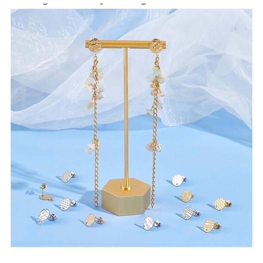 UNICRAFTALE 24 Pcs 2 Colors 6 Styles 304 Stainless Steel Stud Earring Findings - Thumbnail 4