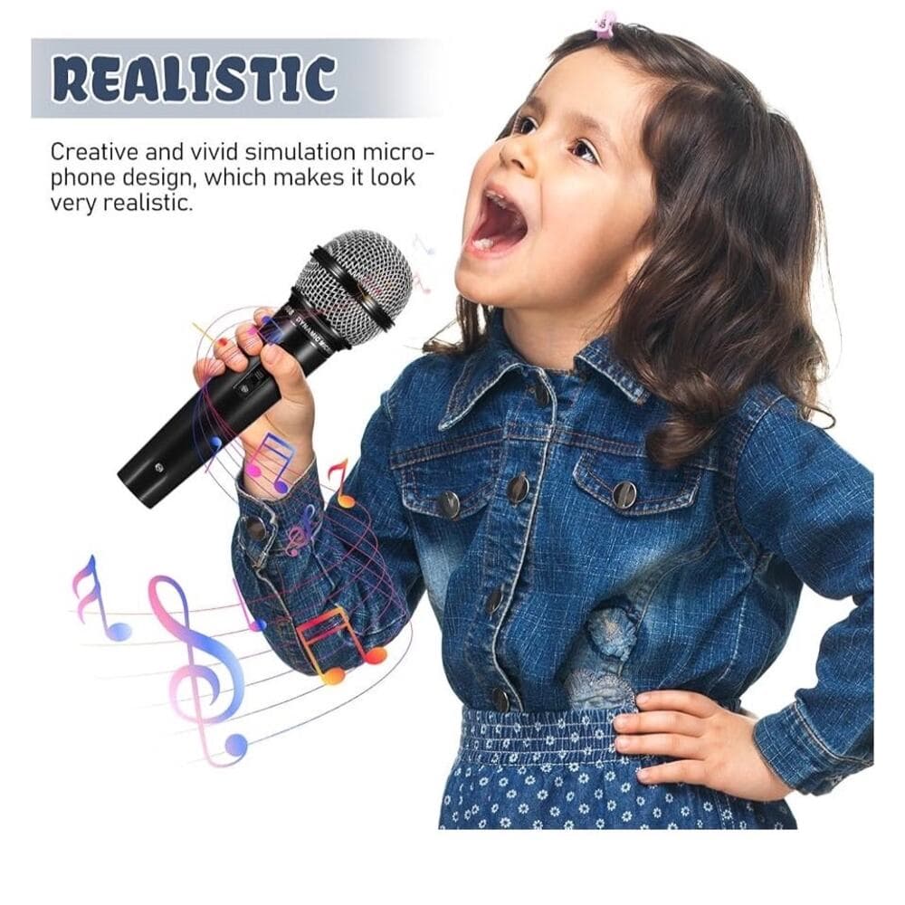 Microphone for Kids, 6.4" Fake Toy Microphones for Toddler Plastic Pretend Play - Thumbnail 4