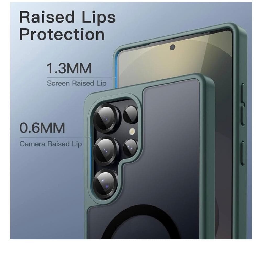Magnetic Case for Samsung Galaxy S25 Ultra 5G, Compatible MagSafe (Dark Green) - Thumbnail 5