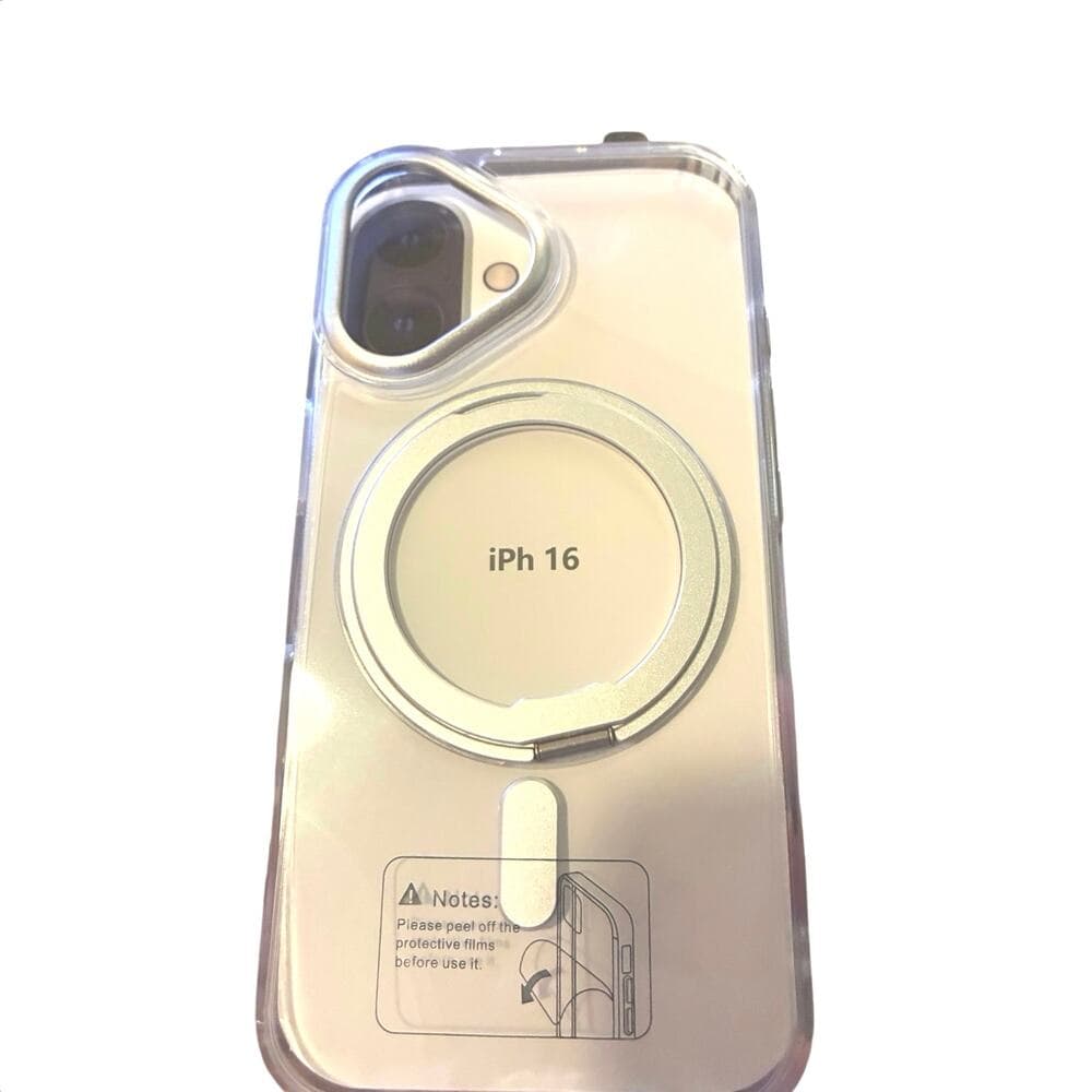 IPhone 16 Clear MagSafe Compatible Phone Case White & Sliver - Thumbnail 3