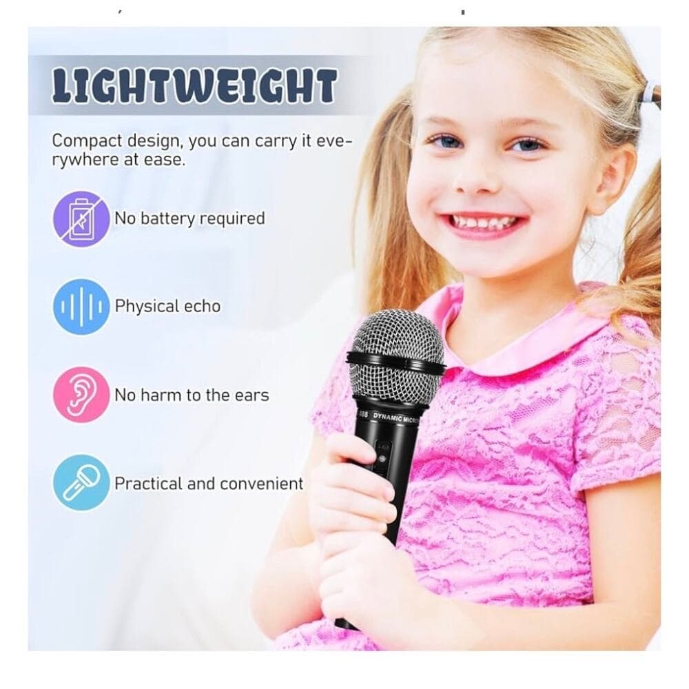 Microphone for Kids, 6.4" Fake Toy Microphones for Toddler Plastic Pretend Play - Thumbnail 3
