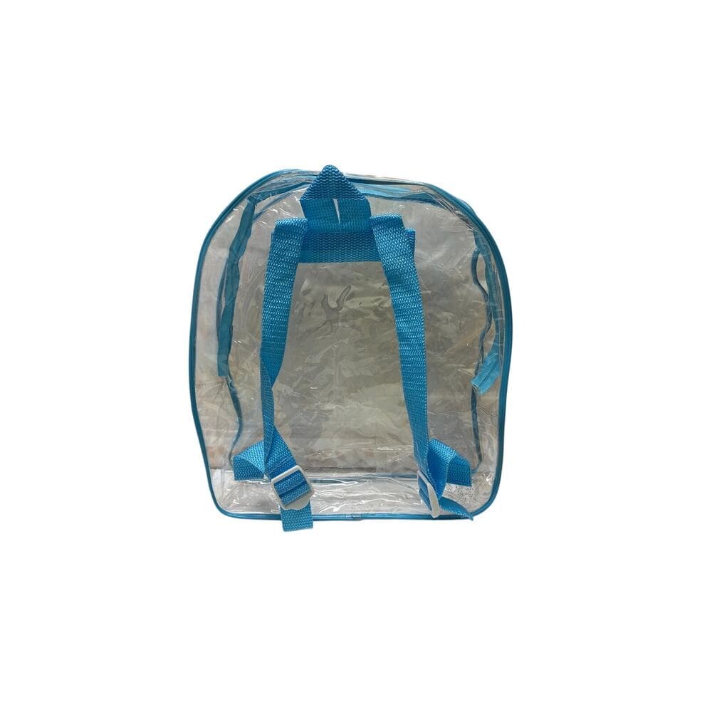 Clear Kids Bookbag With Blue straps 11”X 10”￼