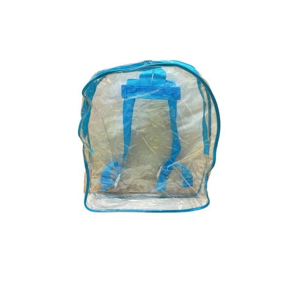 Clear Kids Bookbag With Blue straps 11”X 10”￼ - Thumbnail 4