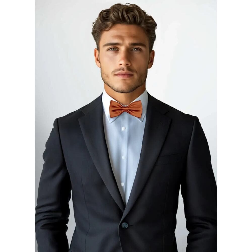 Adjustable Metallic Satin Pre-Tied Bow Tie