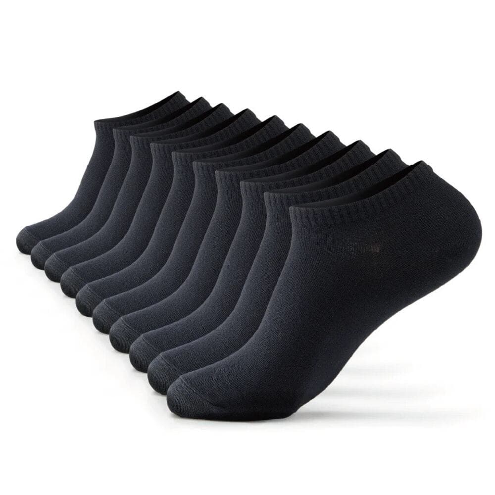 Cotton Ankle 10 Pairs Socks Black Size 6-10 - Thumbnail 3