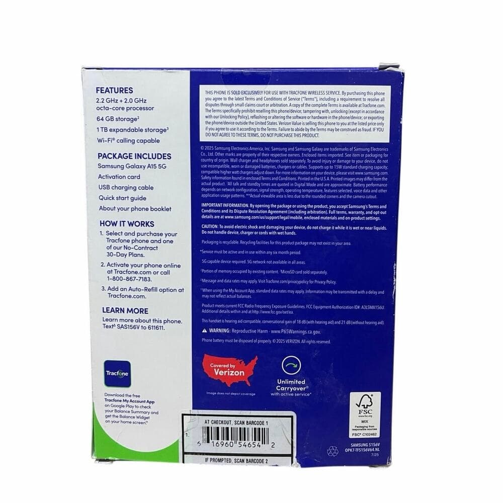 Total Wireless Samsung A15 5G (64GB) - Blue - Thumbnail 5