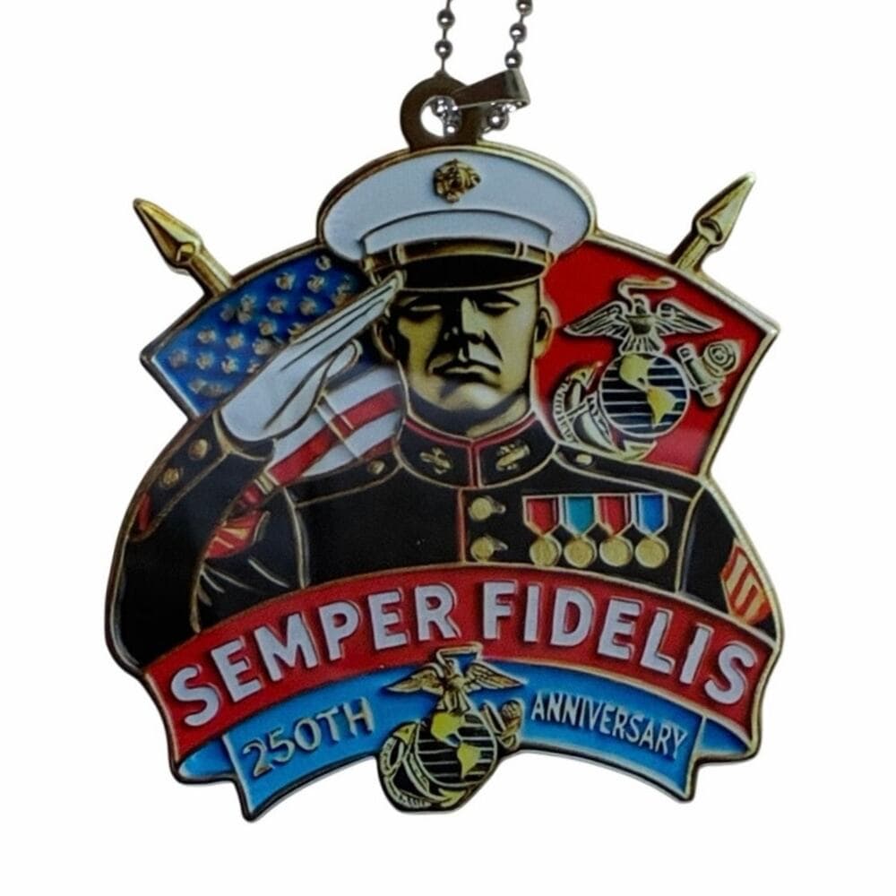 Semper Fidelis 250Th Anniversary Keychain 3” X 3”