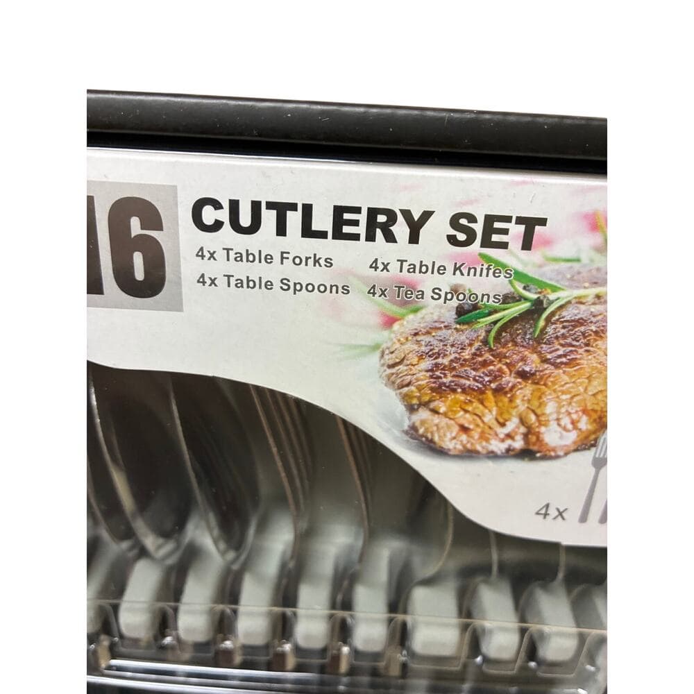 16 Cutlery Set Black Color New - Thumbnail 2