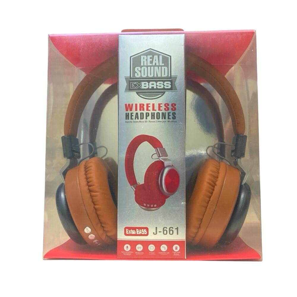 Real Sound Exbass Wireless Headphones Copper Color J-661 - Thumbnail 3