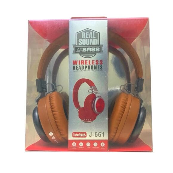 Real Sound Exbass Wireless Headphones Copper Color J-661 - Thumbnail 4