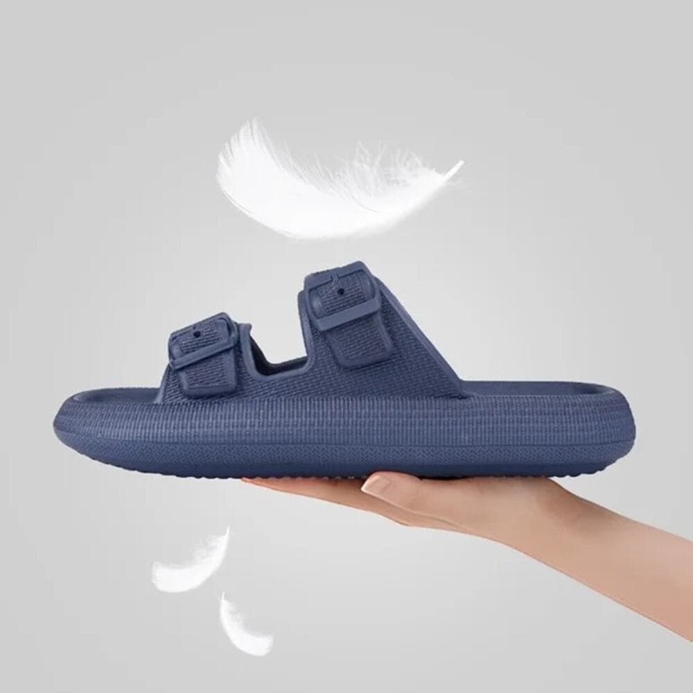 Unisex Slides Sandals Thick Sole Pillow Sandals wit Adjustable Double Buckle XXL