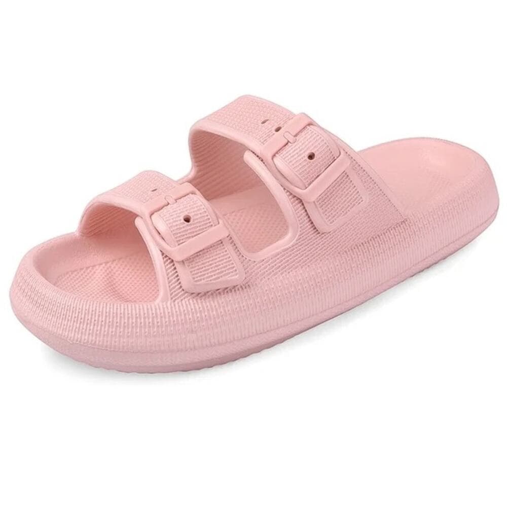 Unisex Slides Sandals Thick Sole Pillow Sandals Adjustable Double Buckle Size 6 - Thumbnail 6