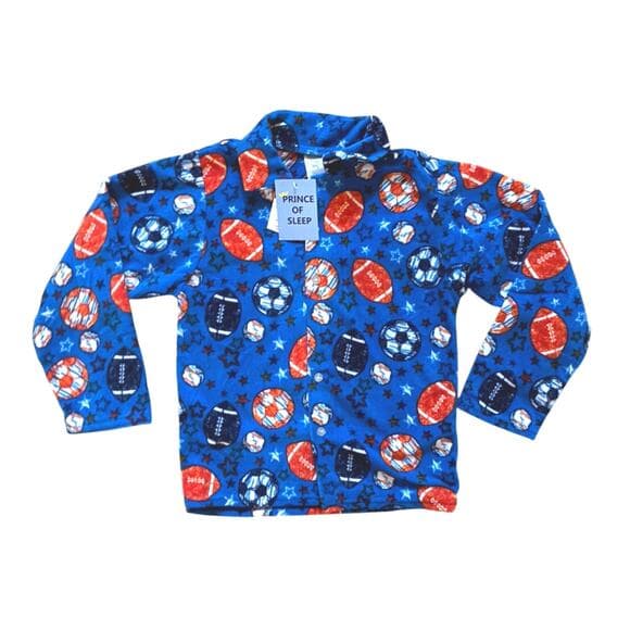 Prince of Sleep Boys' Plush Fleece Pajama Long Sleeve Size 8 - Thumbnail 5