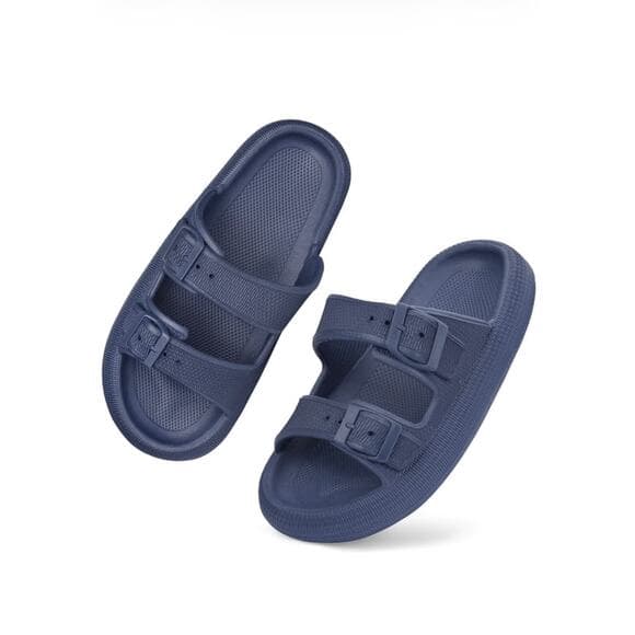 Unisex Slides Sandals Thick Sole Pillow Sandals wit Adjustable Double Buckle XXL - Thumbnail 9