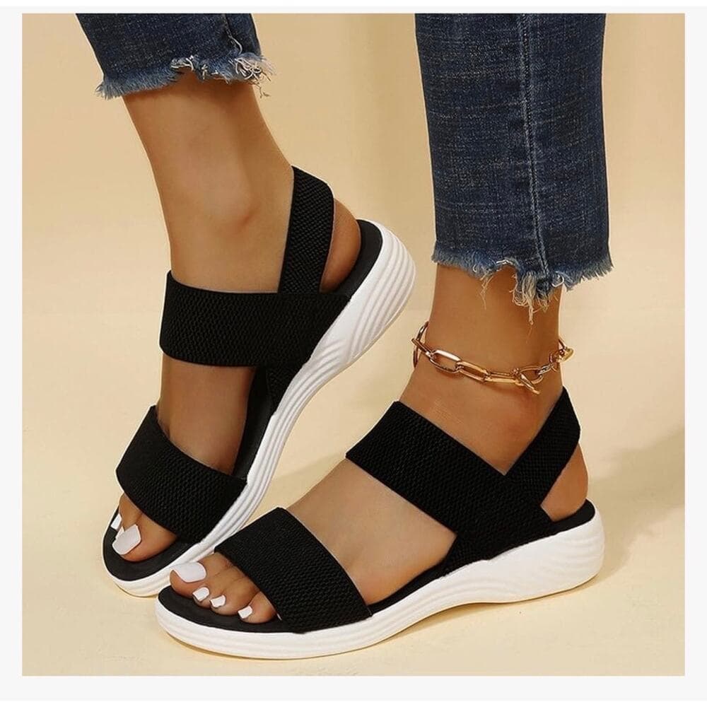 Comfortable Sandals for Women Dressy Summer Fashion Slip on Flat Slipper Sz 6
