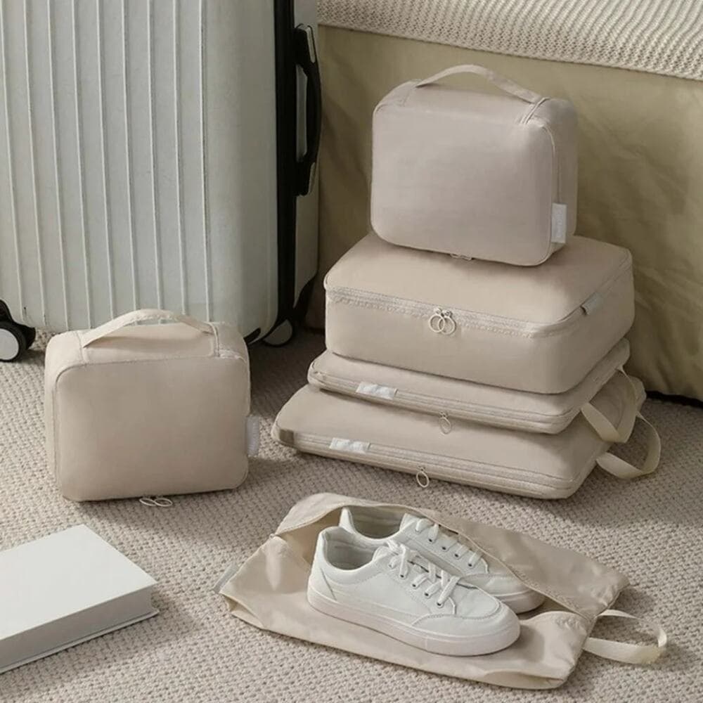 Travel Packing Cubes Six Piece Set With Large Capacity Storage Bag - Thumbnail 5