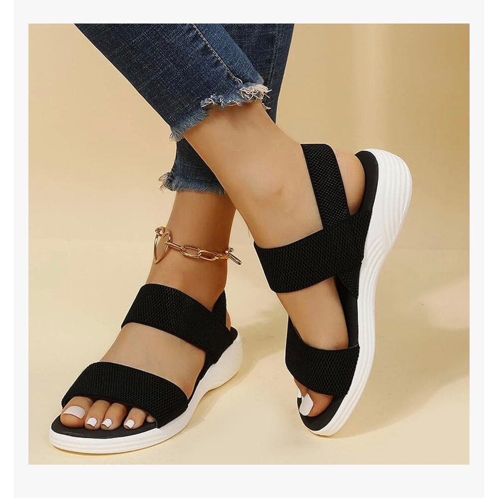 Comfortable Sandals for Women Dressy Summer Fashion Slip on Flat Slipper Sz 6 - Thumbnail 3