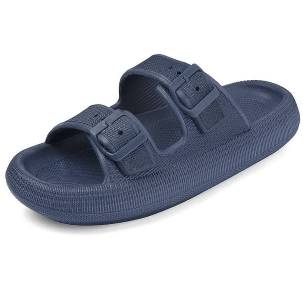 Unisex Slides Sandals Thick Sole Pillow Sandals wit Adjustable Double Buckle XXL - Thumbnail 5