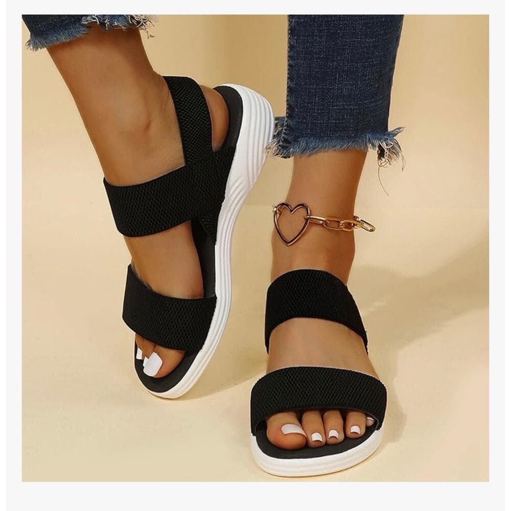 Comfortable Sandals for Women Dressy Summer Fashion Slip on Flat Slipper Sz 6 - Thumbnail 2