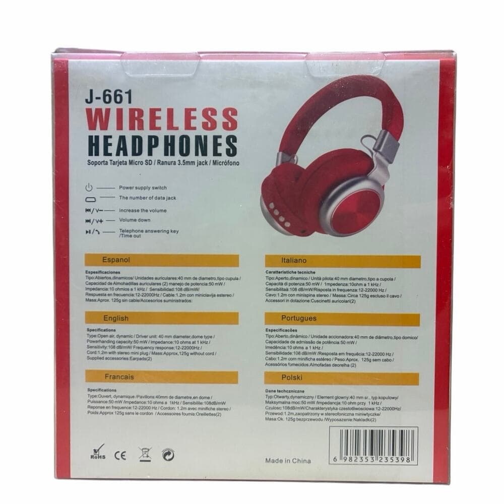 Real Sound Exbass Wireless Headphones Copper Color J-661
