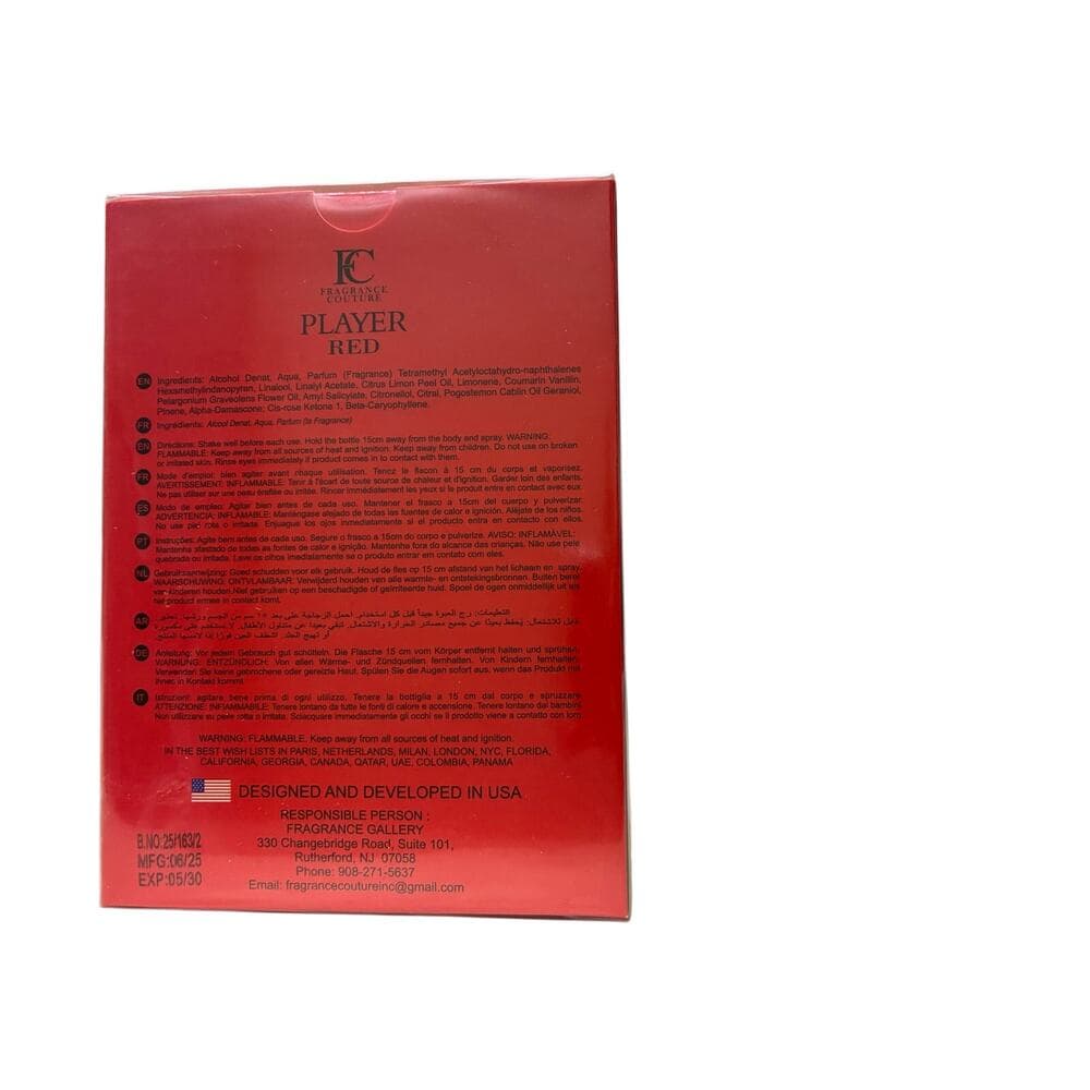 Men's Player Red EDP Spray 3.4 oz Fragrances - Thumbnail 2