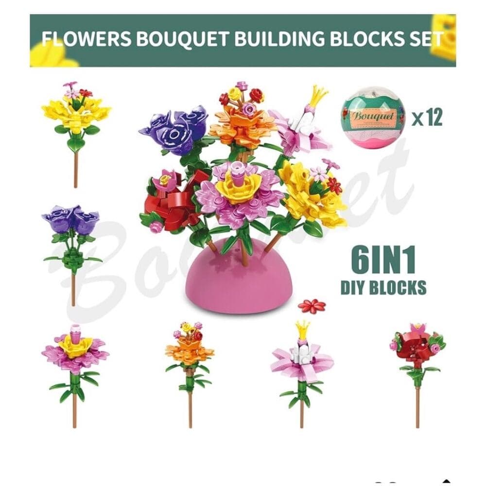 12 Pack Filled Eggs with 157 Pcs DIY Flower Garden Building Blocks