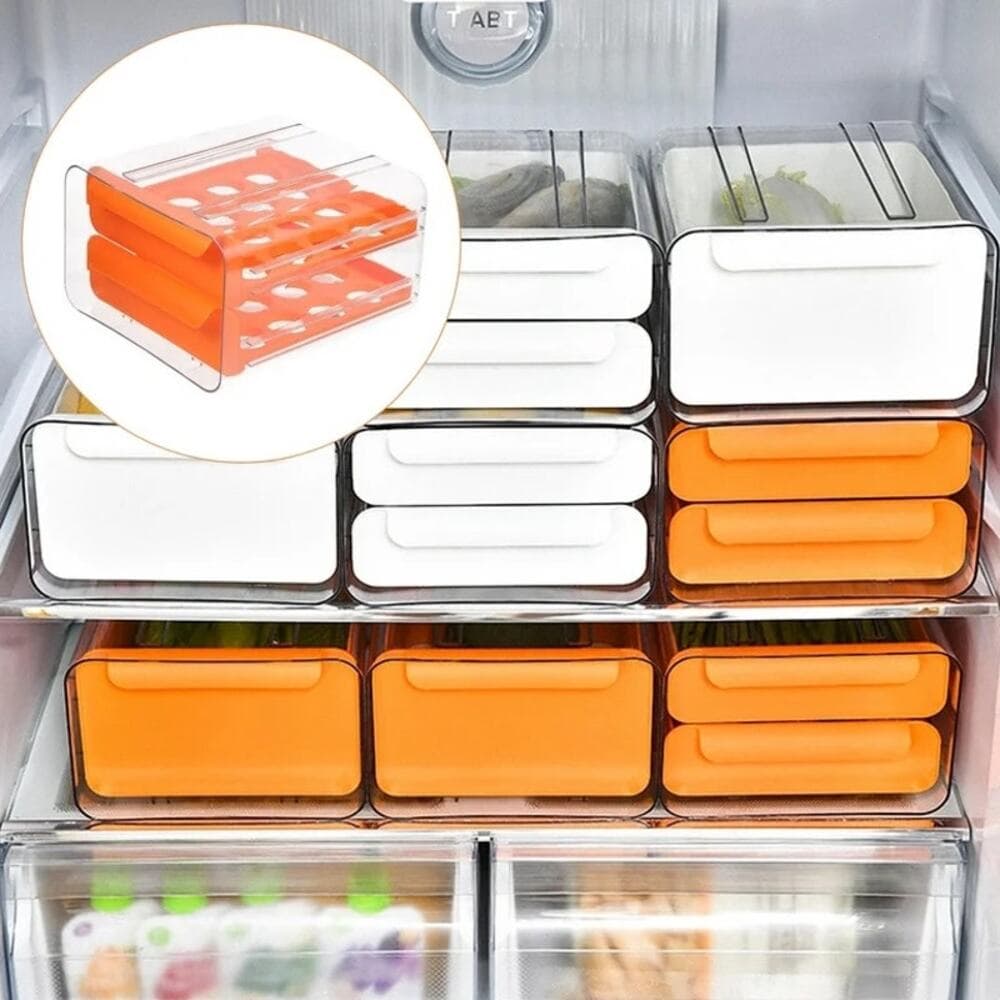 HOOWIFFY Food Containers Refrigerator Food Storage Box Orange Plastic 1 Pc - Thumbnail 3