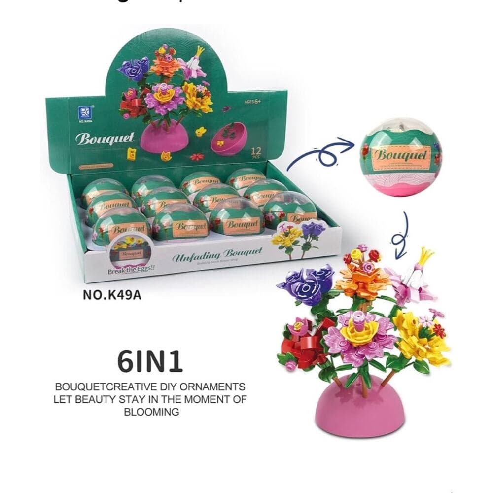 12 Pack Filled Eggs with 157 Pcs DIY Flower Garden Building Blocks - Thumbnail 4