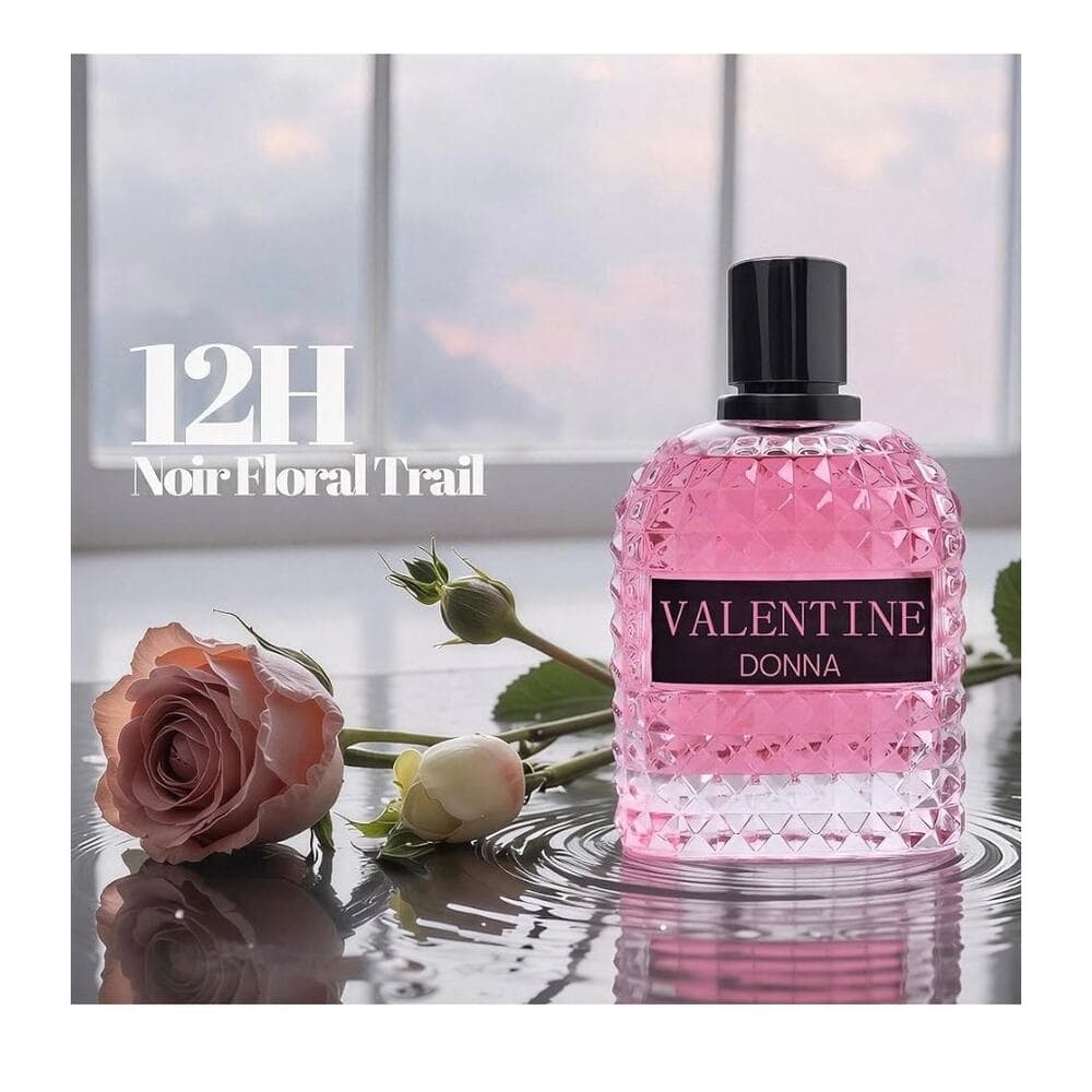 Valentine Donna Women's Perfume, Noteds with Amber Floral Jasmine - Thumbnail 4