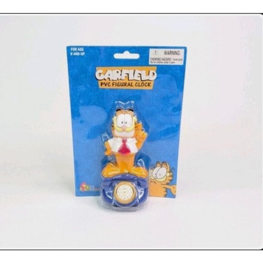 Vintage Fun Toys Garfield 4.5" PVC Figural Clock Phone Shirt &Tie - NEW! - Thumbnail 5