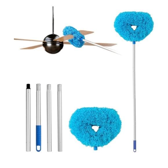 Ceiling Fan Cleaner Duster Reusable Microfiber Ceiling Fan Blade Cleaner Blue - Thumbnail 8