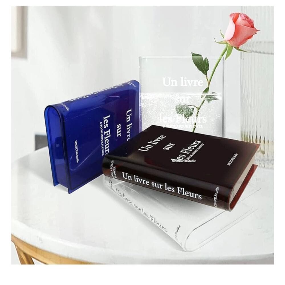 Vases Clear Book Vase Acrylic Artistic Cultural Flavor Decorative Book - Thumbnail 3